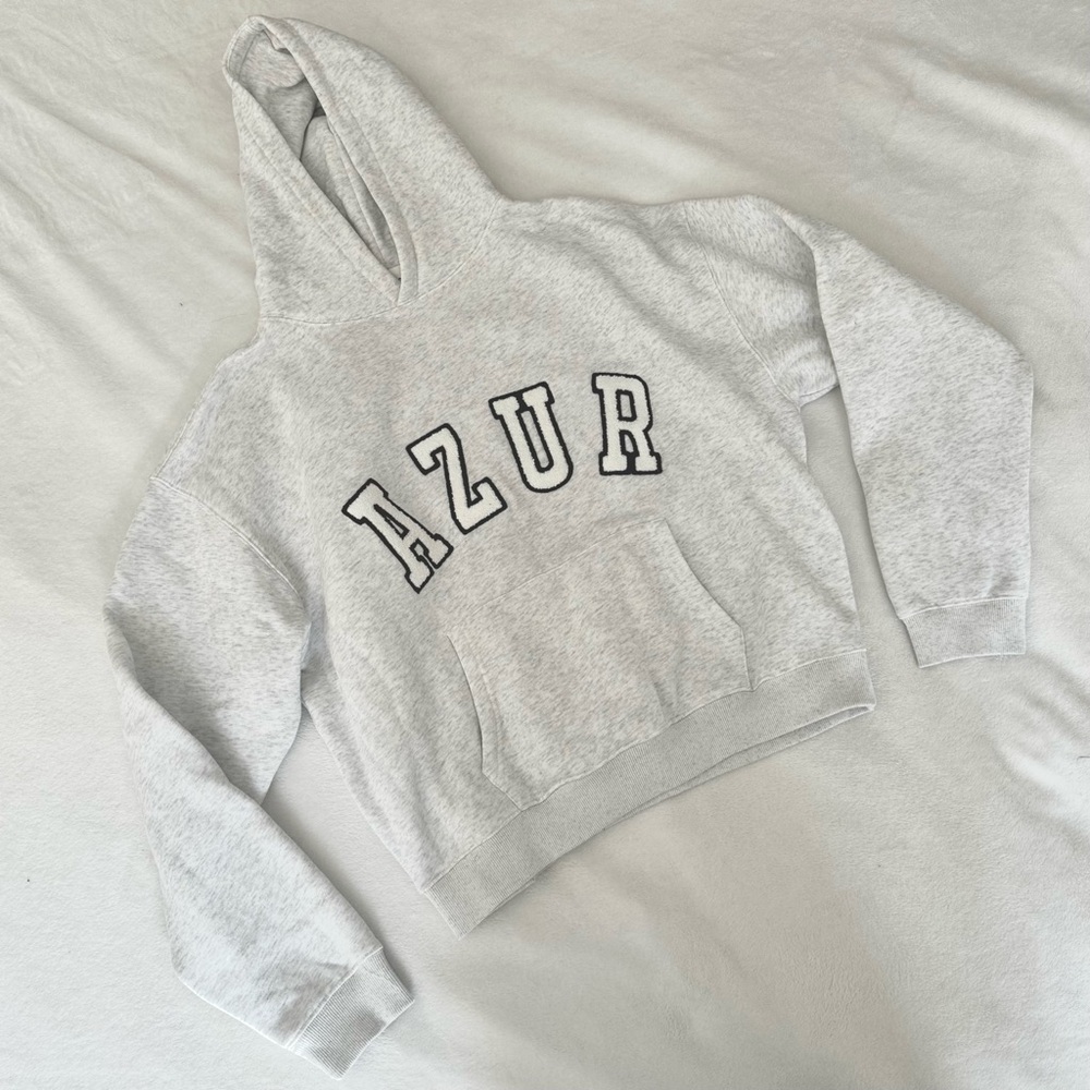 AZUR Cloud Hoodie Cozy Oversized Pullover in Heathered Grey - Picture 5 of 9